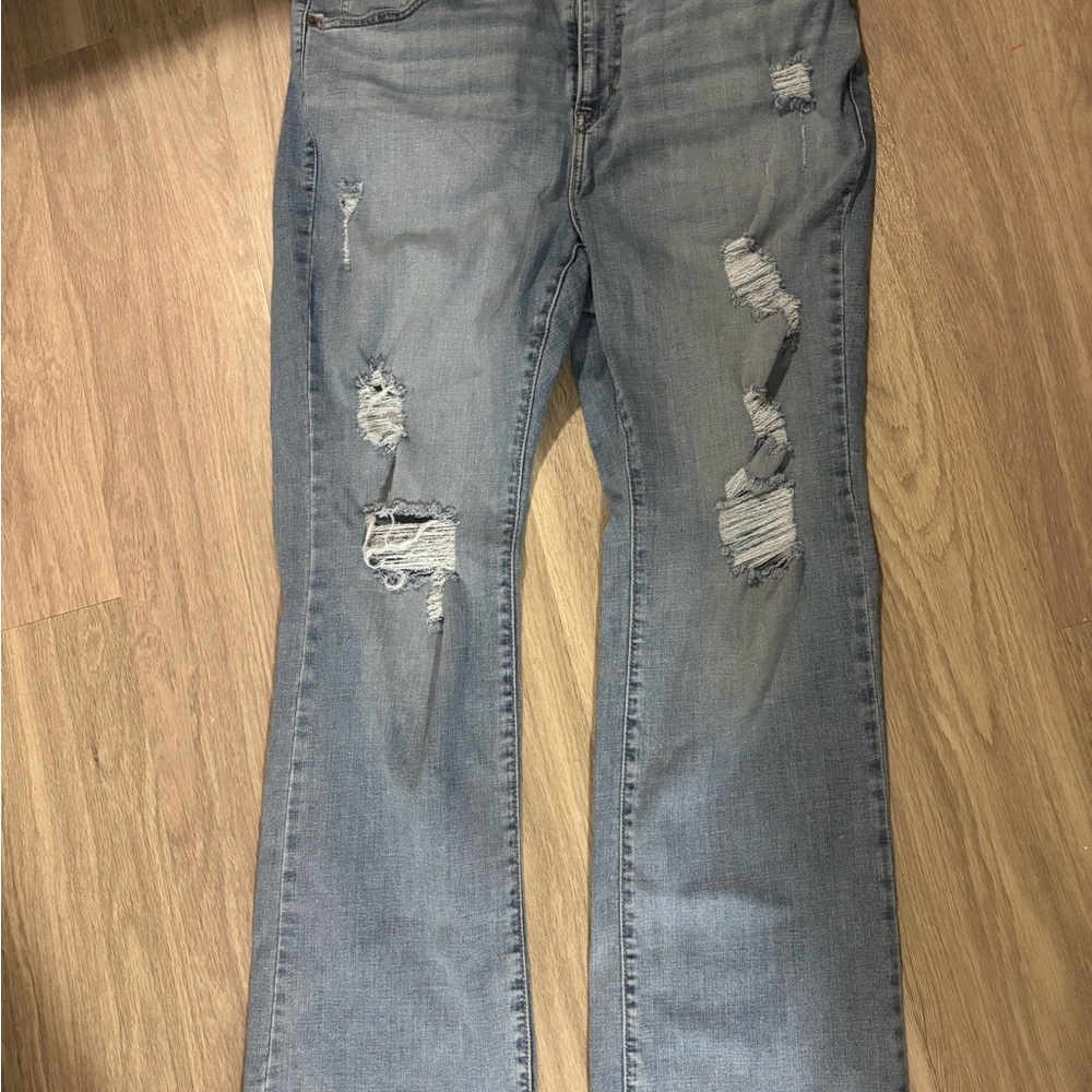 Levi's Women's Distressed Blue Straight Leg Jeans